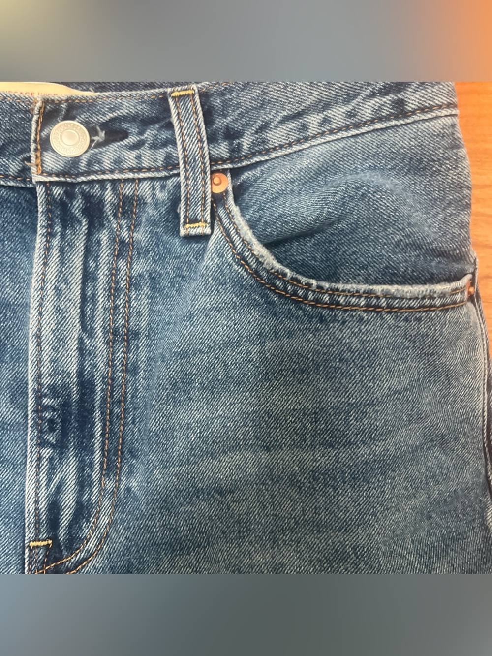 Levi’s Ribcage Wide Leg Jeans Women’s 27 High Rise Cropped Blue Denim - Picture 6 of 12